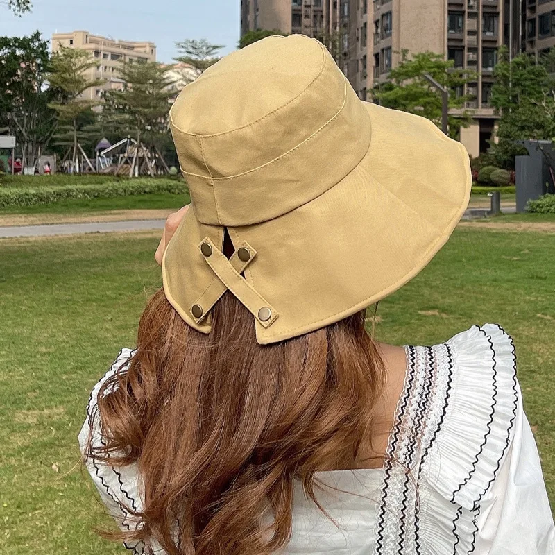 

Korea new fork large eaves fisherman hat women's spring and summer Japanese casual face small sunshade basin hat