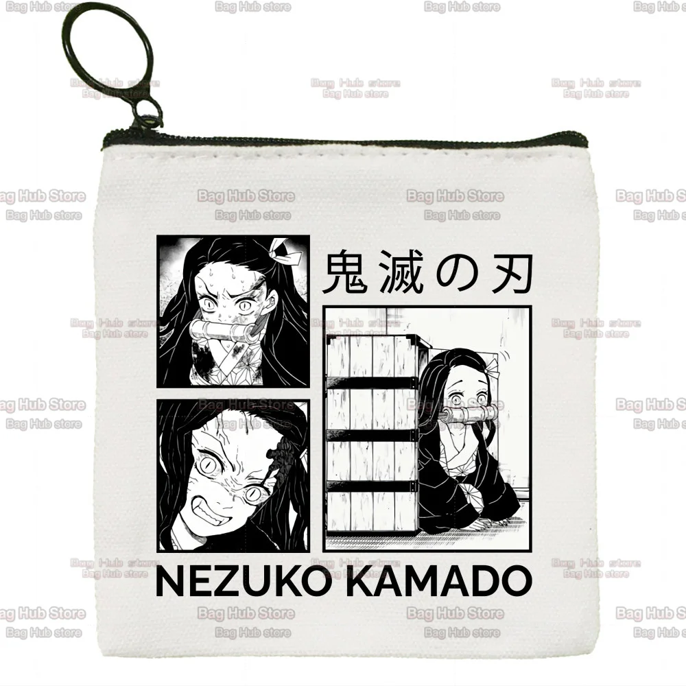 Demon Slayer Anime Japanese Kimetsu No Yaiba Kawaii Wallets Coin Pocket Vintage Male Purse Function Boy and Girl Wallet