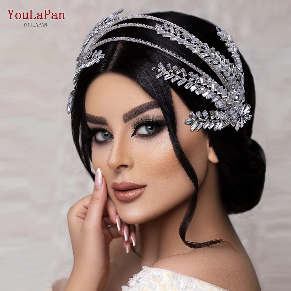 

YouLaPan Rhinestone Hairband for Woman Bridal Headdress Wedding Hair Accessories Handmade Bride Headband Bridesmaid Tiara HP479