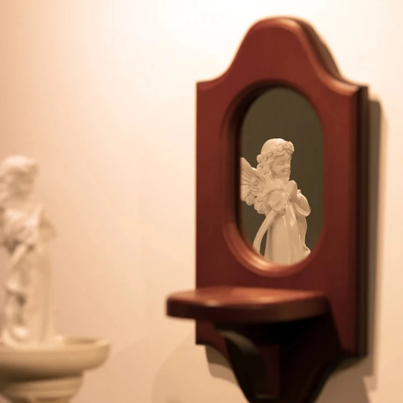 Средневековое настенное украшение зеркало винтажный деревянный настенный