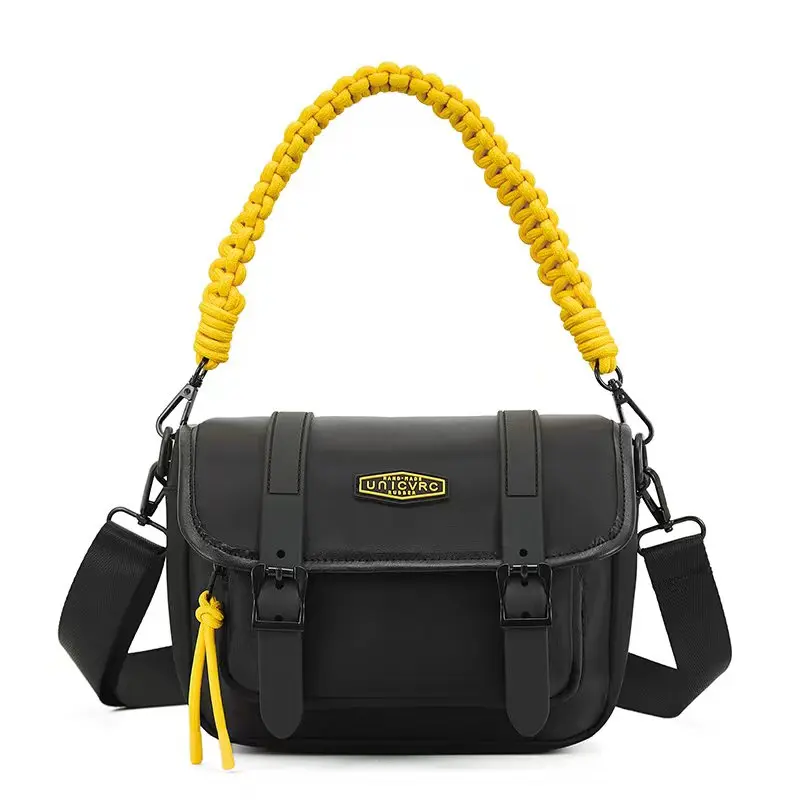 Новинка 2024 сумка через плечо с желтым запястьем модная женская сумка-тоут