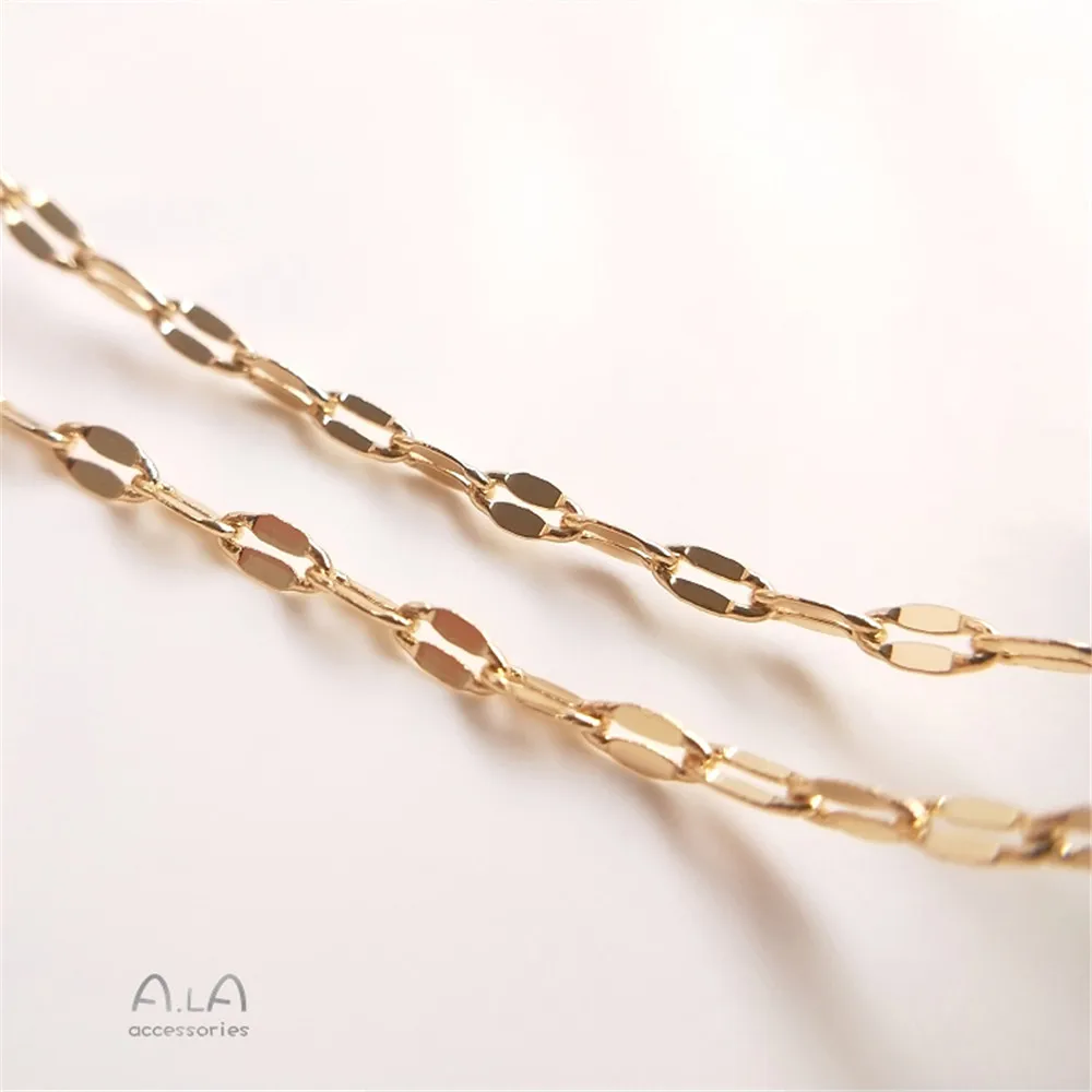 

Plated 14K Gold Filled Lip chain Korean version of shiny lips chain DIY jewelry necklace accessories loose chain