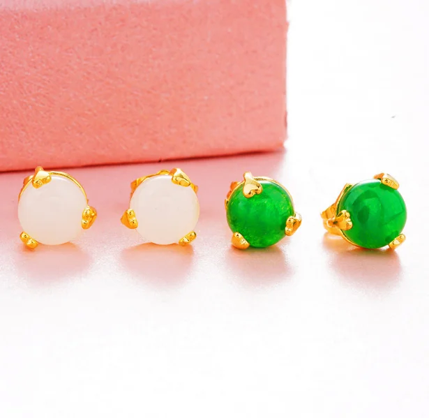 Потрясающая пара сережек из черного и зеленого жемчуга AAA + 10-11 мм с круглым