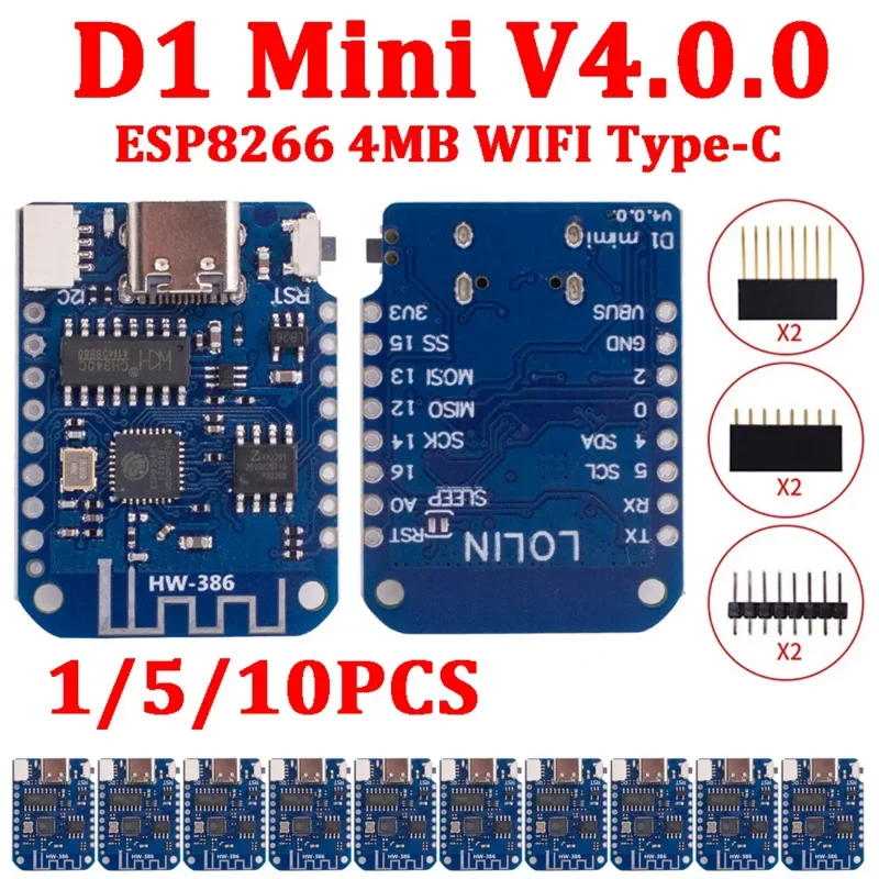 10/5/1 шт. WeMos D1 Mini ESP8266 WIFI плата разработки Интернета вещей на базе ESP-8266 V4.0.0 NodeMCU Lua IOT