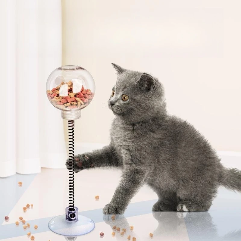

Free Shipping The new suction cup leakage food teasing cat stick cat toys pets relieve boredom shaking since hi leakage food