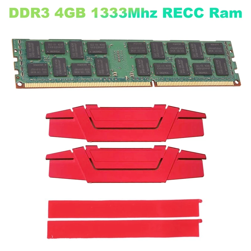 DDR3 4GB 1333Mhz RECC Ram Memory+Cooling Vest PC3L-10600R 240Pin 2RX4 1.5V REG ECC Memory RAM For X79 X58 Motherboard