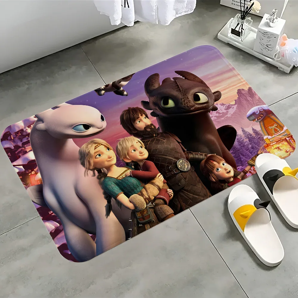 H-How To Train Your D-Dragon Аниме Коврик Современный Стиль Взрослые Противоскользящие