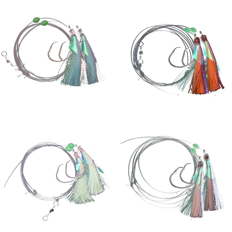 ГОРЯЧАЯ ПРОДАЖА Sabiki-Rigs 8/0 приманки светящиеся рыболовные бусины