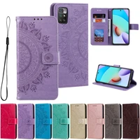 wallet leather totem embossed case for xiaomi redmi 10 9 9a 9c 9t note 1010s10t10 pro987 mi poco x3 nfcm3 11t