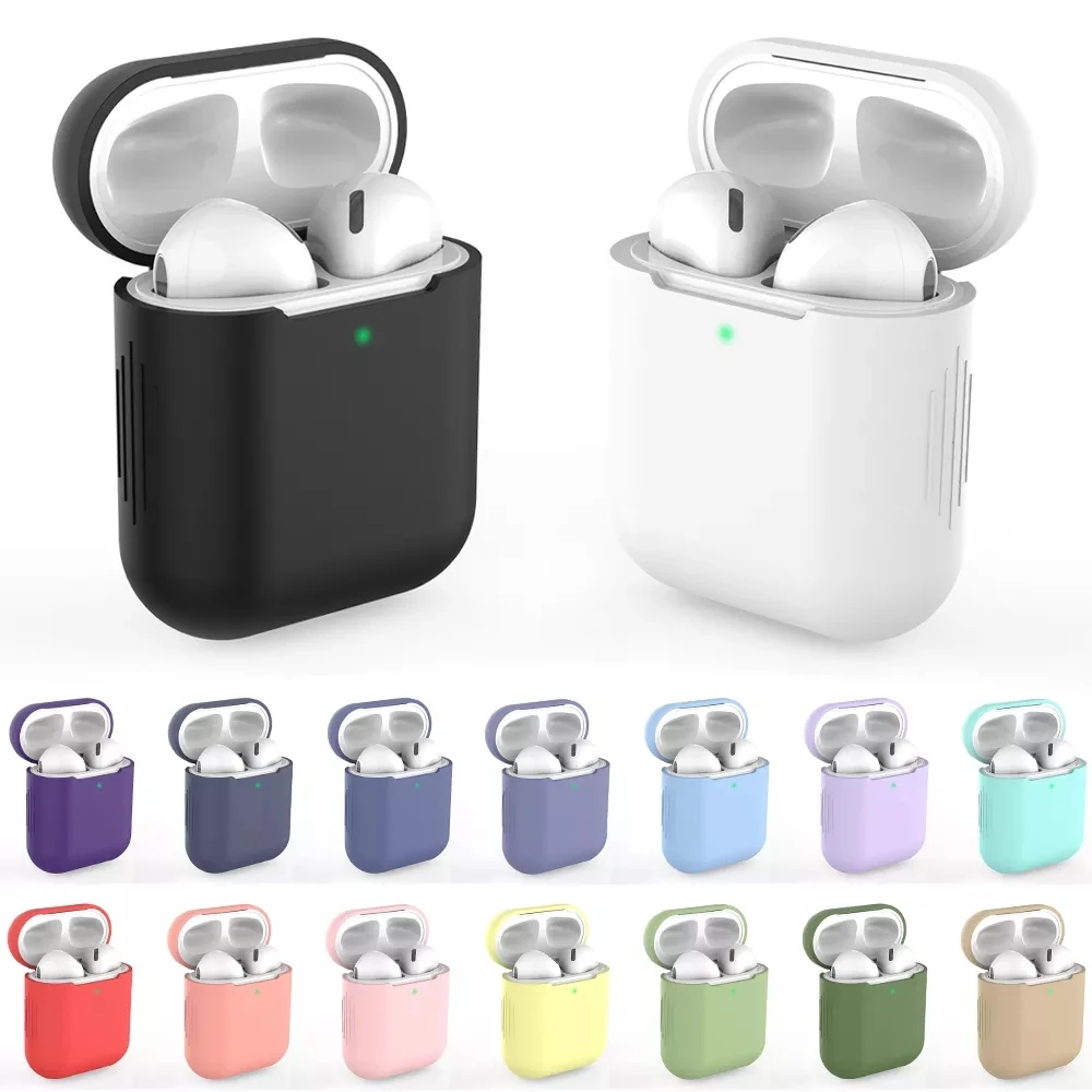 

Soft Silicone Airpods Cases For Apple Airpods 1 / 2 / Pro Cases Wireless Headphones Cover For Apple air pods Charging Box Bags
