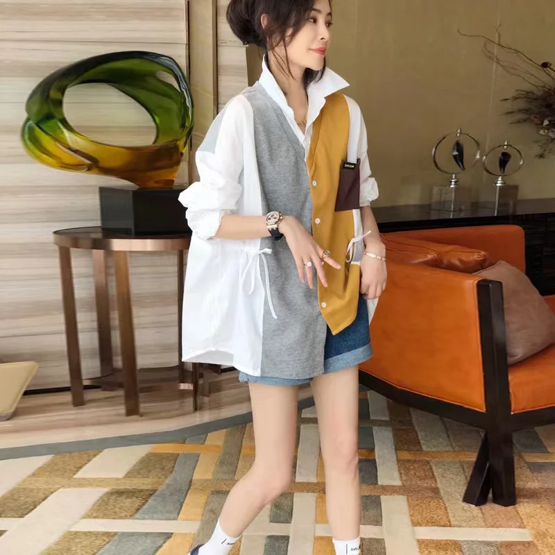 Женский свитер с воротником-хомутом в британском стиле |