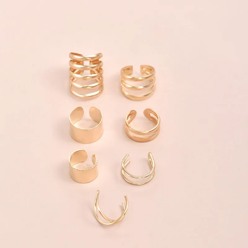 

New Fashion Alloy Clip Earrings Set for Women Jewelry Personality Gift