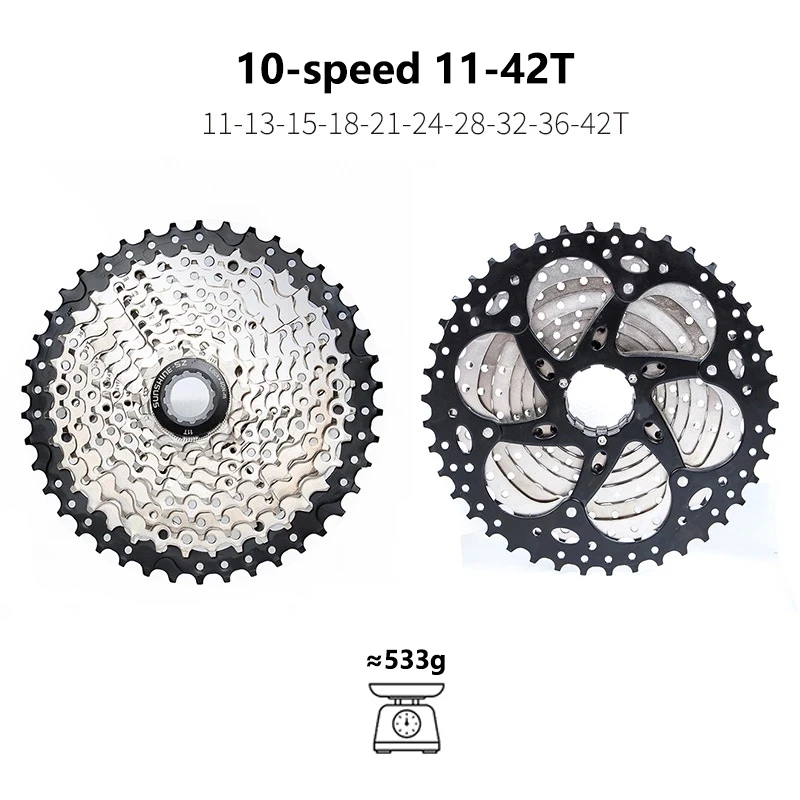 Велосипедная кассета SUNSHINE MTB 10 скоростей 11-42T звездочка S 20S 30S свободное колесо в K7