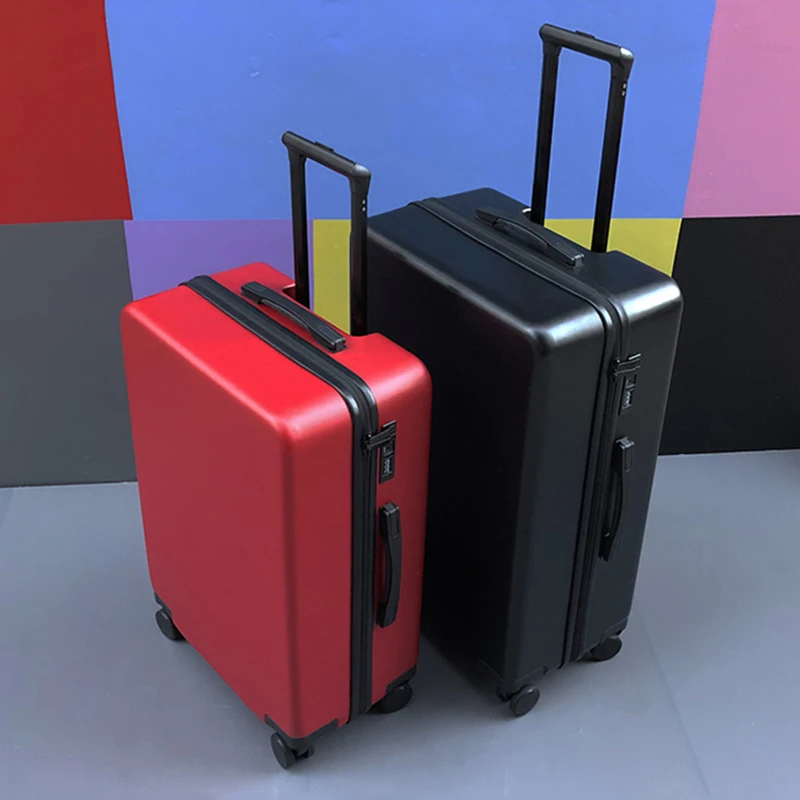 

New fashion solid color ultra light travel luggage trolley box spinner scratch-resistant luggage boarding pass password suitcase