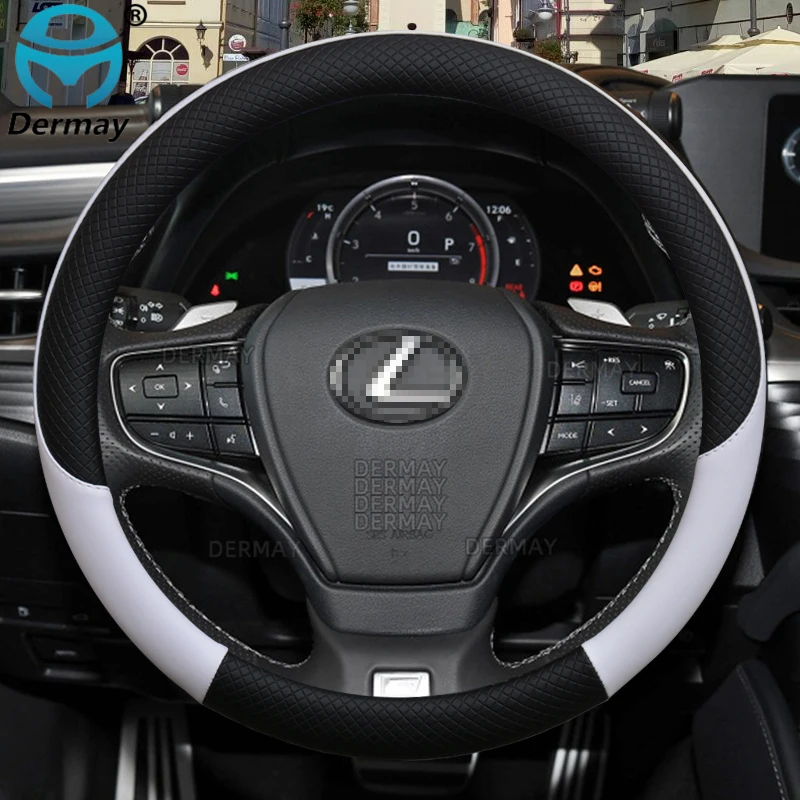 for Lexus is250 RX350 is350 GX460 is300 ES350 RC CT200h 100% DERMAY Brand Car Steering Wheel Cover PU Leather Auto Accessories