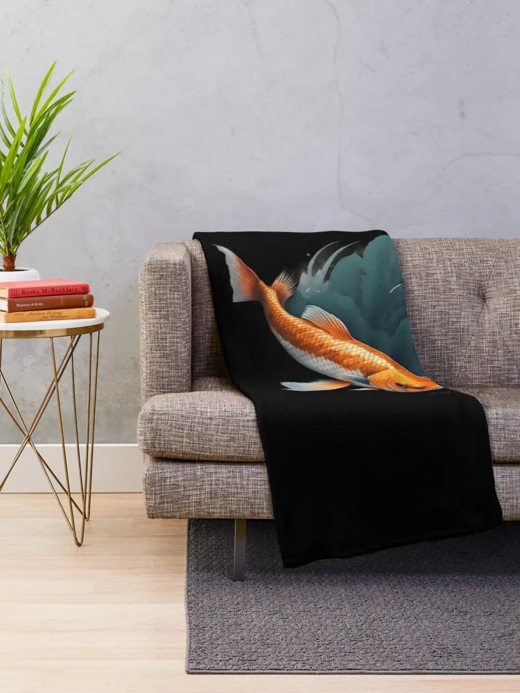 Одеяло с карпом кои теплое декоративное одеяло для дивана мягкие одеяла