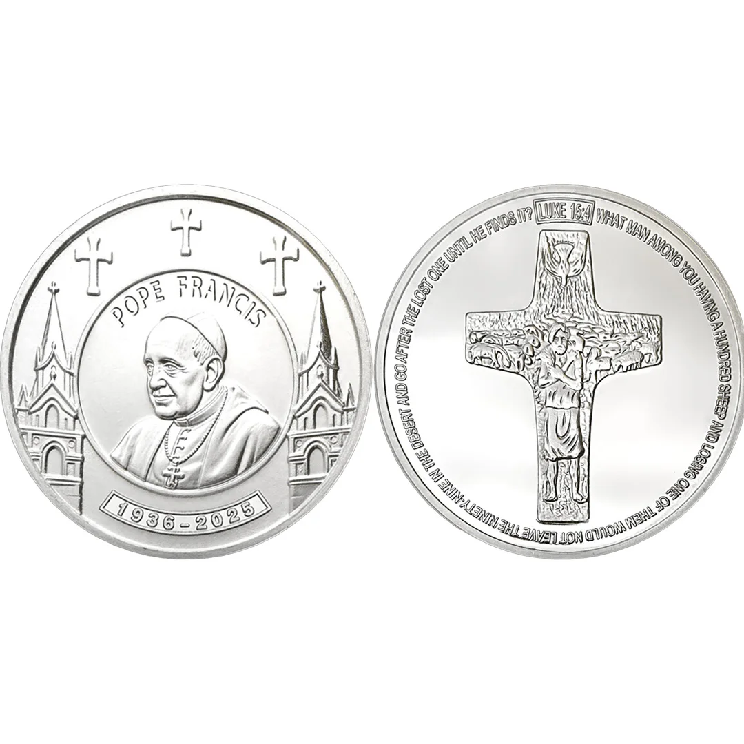 

Позолоченная коллекционная монета Папы Франциска