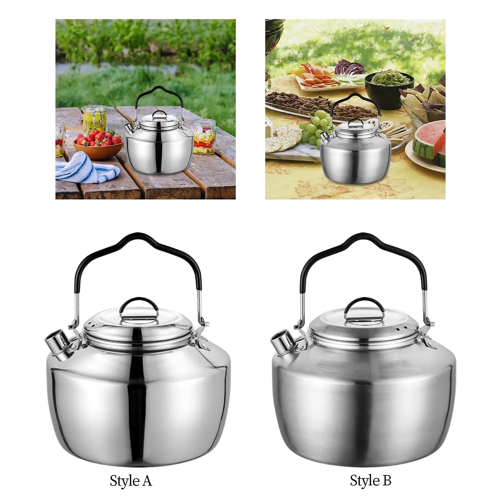 

Outdoor Camp Kettle Teapot 1.Short Spout Sturdy Practical Tea Kettle