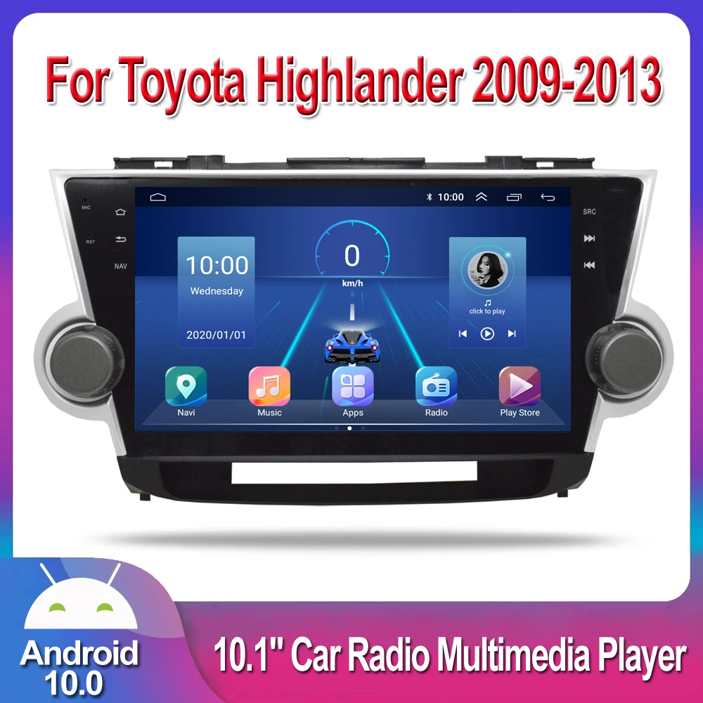 

Автомобильный мультимедийный плеер, плеер на Android, с GPS, Wi-Fi, BT, 3G/4G, для Toyota Highlander 10,1-2009
