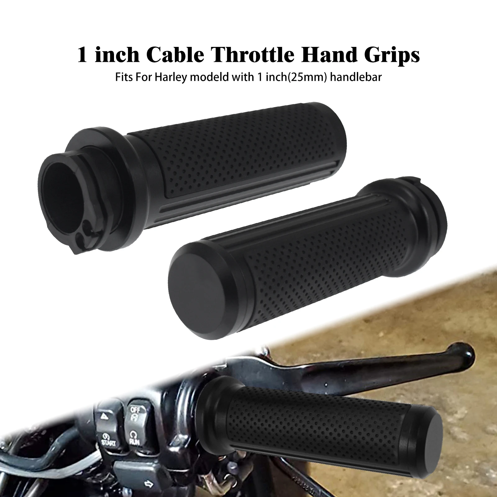 Мотоциклетная ручка 25 мм, 1 дюйм, ручки с ЧПУ, черный/хромированный для Harley Softail FXBB Touring FLHT FLHR Dyna Sportster XL XR VRSC