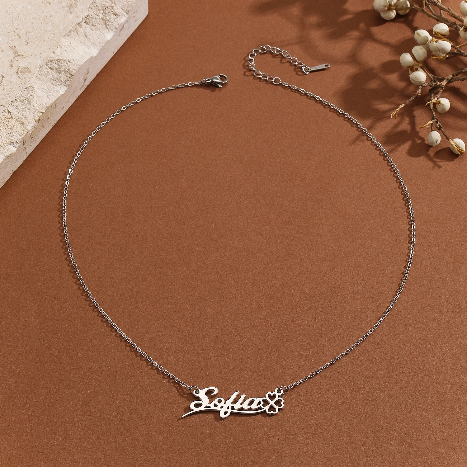 1 шт. персонализированное ожерелье с именем клевера из нержавеющей стали