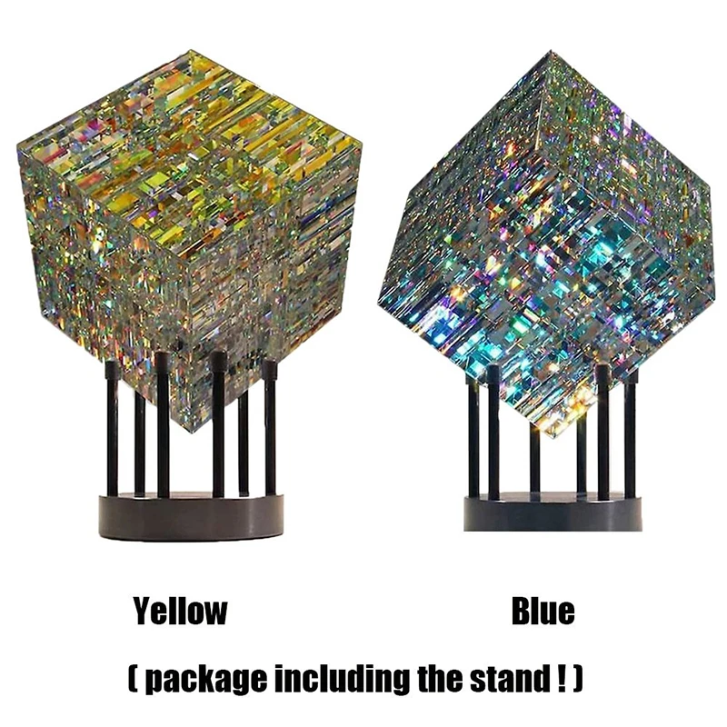 

Желто-синий куб художественные украшения волшебный куб статуя скульптура Magik Chroma куб стеклянная скульптура ручной работы украшение для дом...