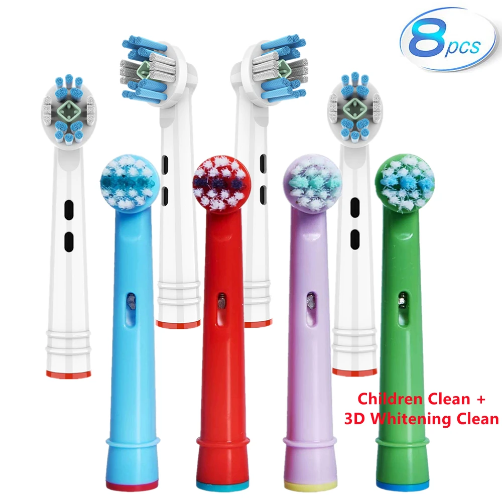 

Electric Toothbrush Replacement Brush Heads For Braun Oral B Toothbrush Heads , 8 Count Toothbrush Head for Oralb kids