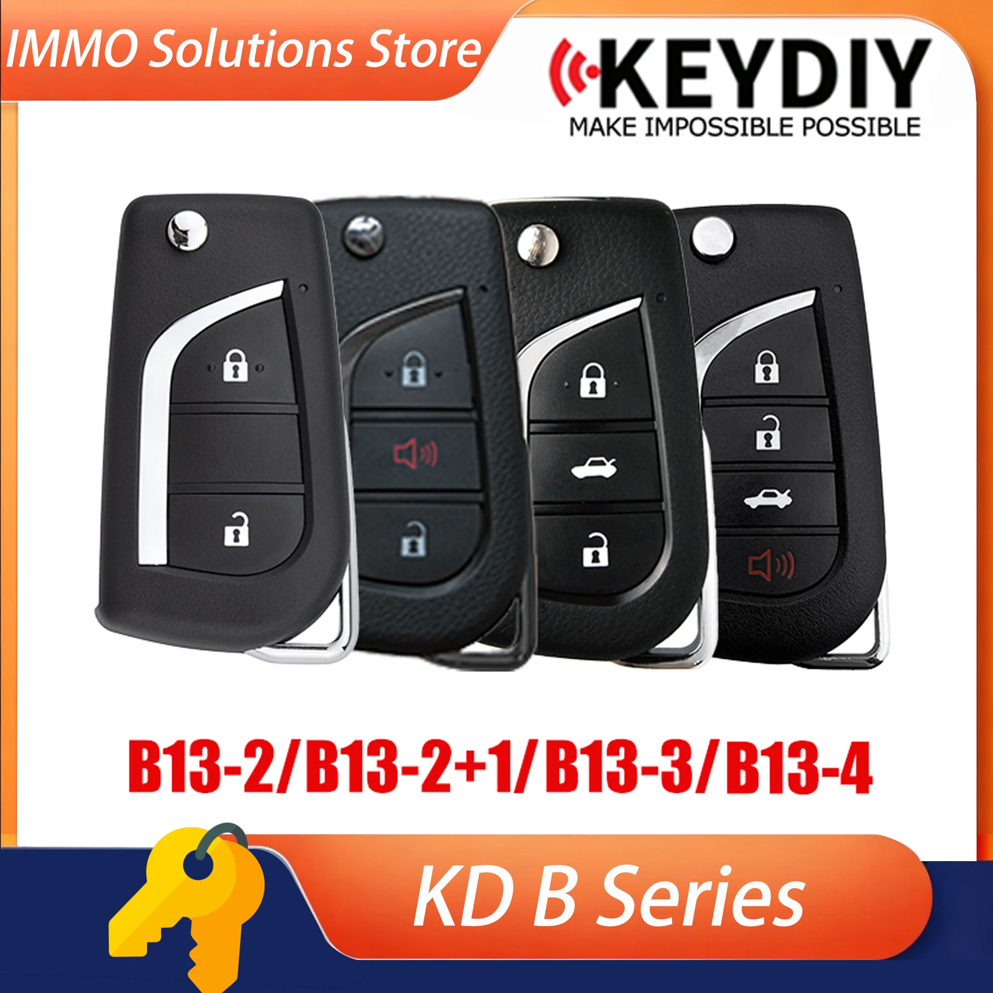 Фото 2 шт. универсальных дистанционных ключей KEYDIY B13-2, B13-2+1, B13-3, B13-4 серии B для KD900, KD MINI, URG200, KD-X2 №1