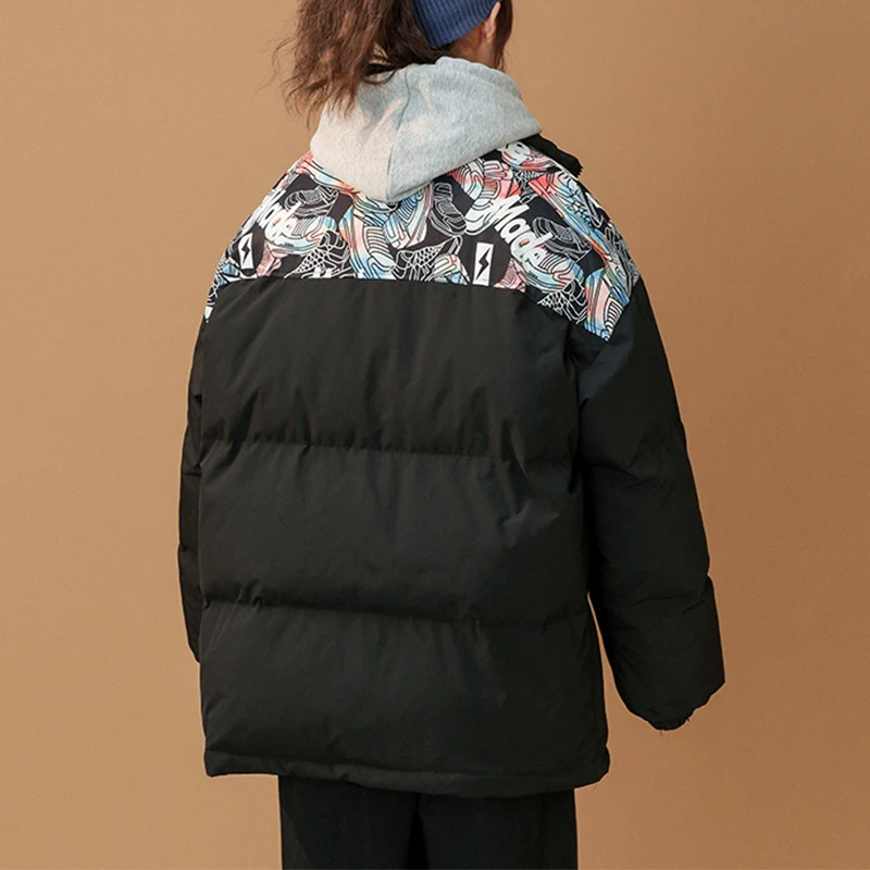 2022 Women's Winter Jacket Casual Loose Parkas Female Patchwork Winter Coats Teen Girls