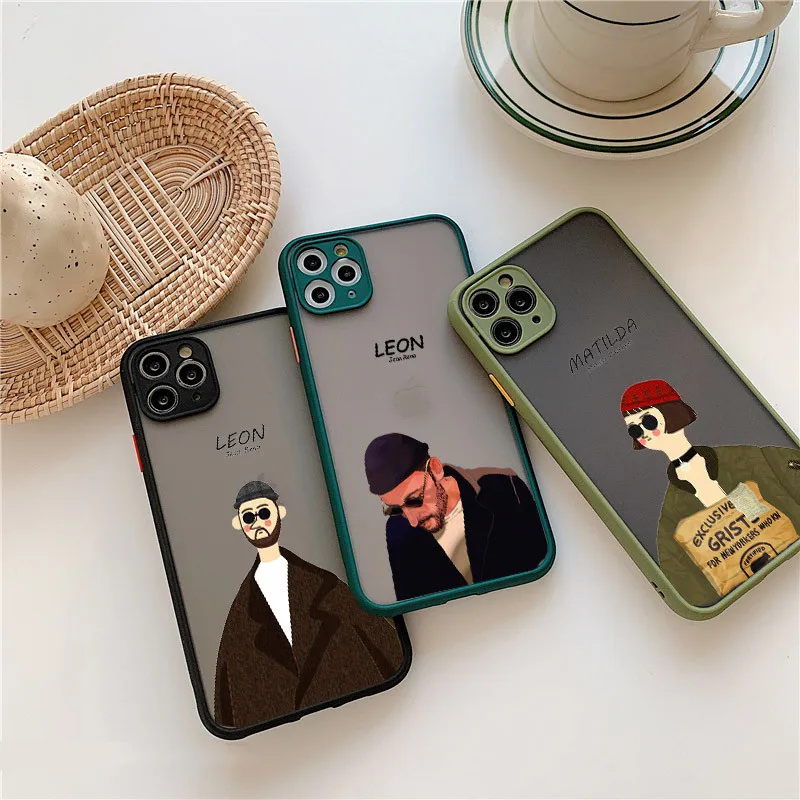 Мультяшный чехол для телефона Killer Leon Uncle Girl iPhone 11 12 13 Pro MAX SE 2022 XR X XS 7 8 6Plus жесткая