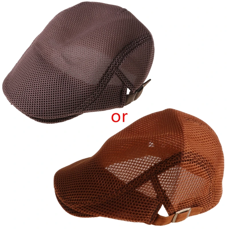 

Mens Breathable Mesh Summer Duckbill Hat Newsboy Beret Ivy Cabbie Flat Soft