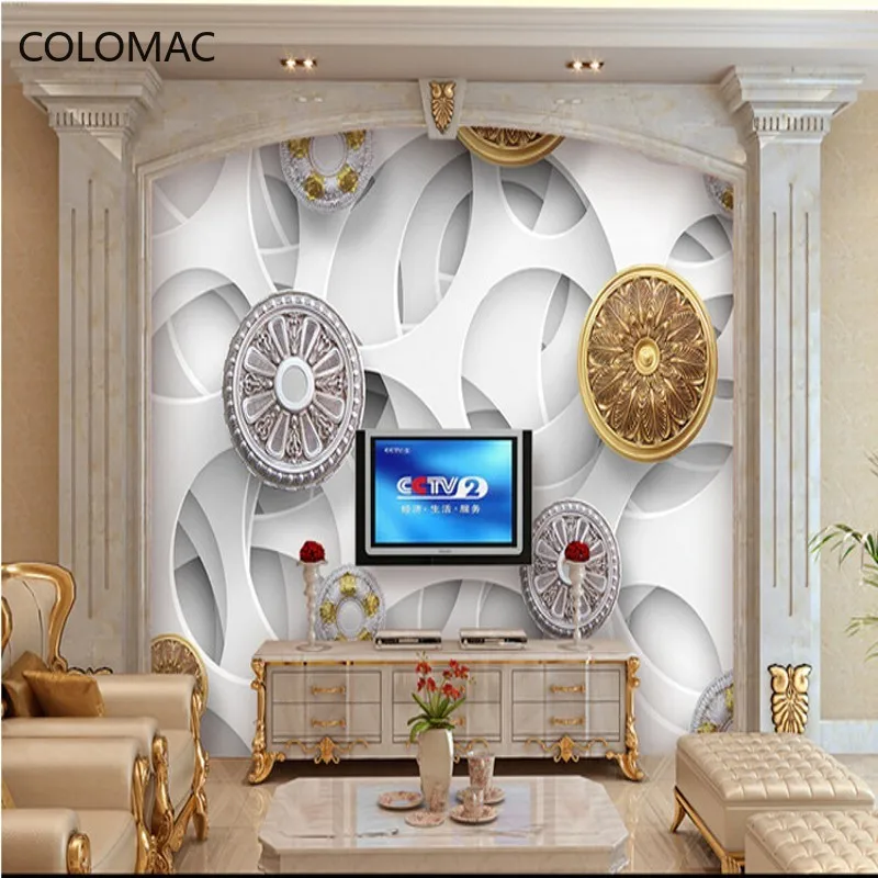 

Colomac Custom 3D European Modern Minimalist TV Wallpaper Living Room Bedroom Dining Large Mural Dropshipping