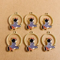 10pcs 22x30mm cartoon enamel witch charms pendants for jewelry making women cute drop earrings necklaces diy crafts accessories