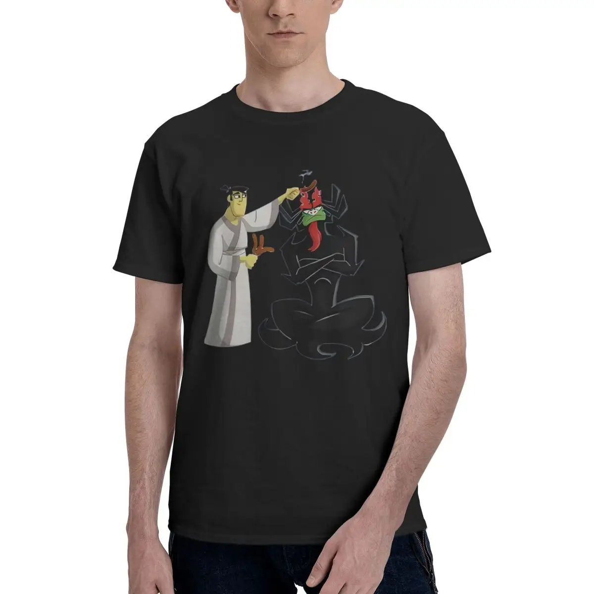 Samurai Jack Aku повседневные дышащие удобные футболки из 100% хлопка с забавным мангой Ugus