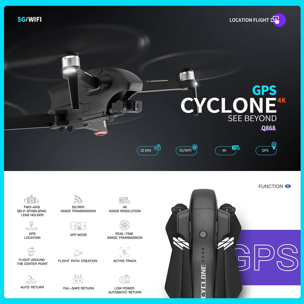 

Дрон WLtoys Q868 4K, профессиональный Квадрокоптер, камера, Радиоуправляемый Дрон, Wi-Fi FPV, бесщеточный 2-осевой карданный Квадрокоптер, время полет...