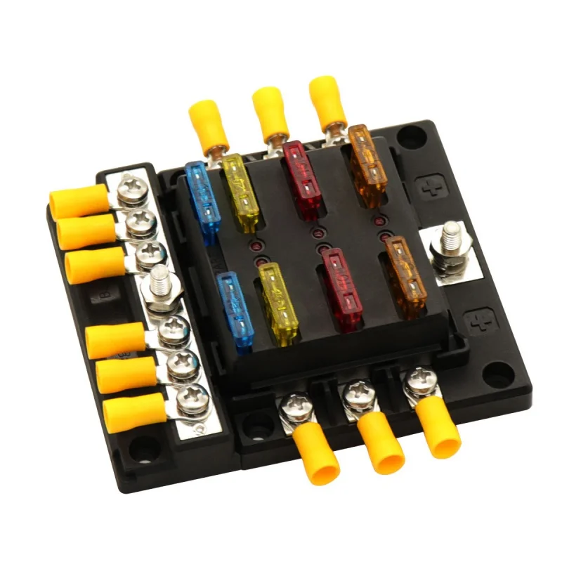 

2020New Car Boat Modified General Fuse Holder1into6Car Fuse Box Socket with Light in Stock