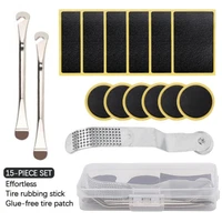 bicycle flat tire repair kit tool set patch rubber piece cycling puncture repair tool mountain road portable rubber patch