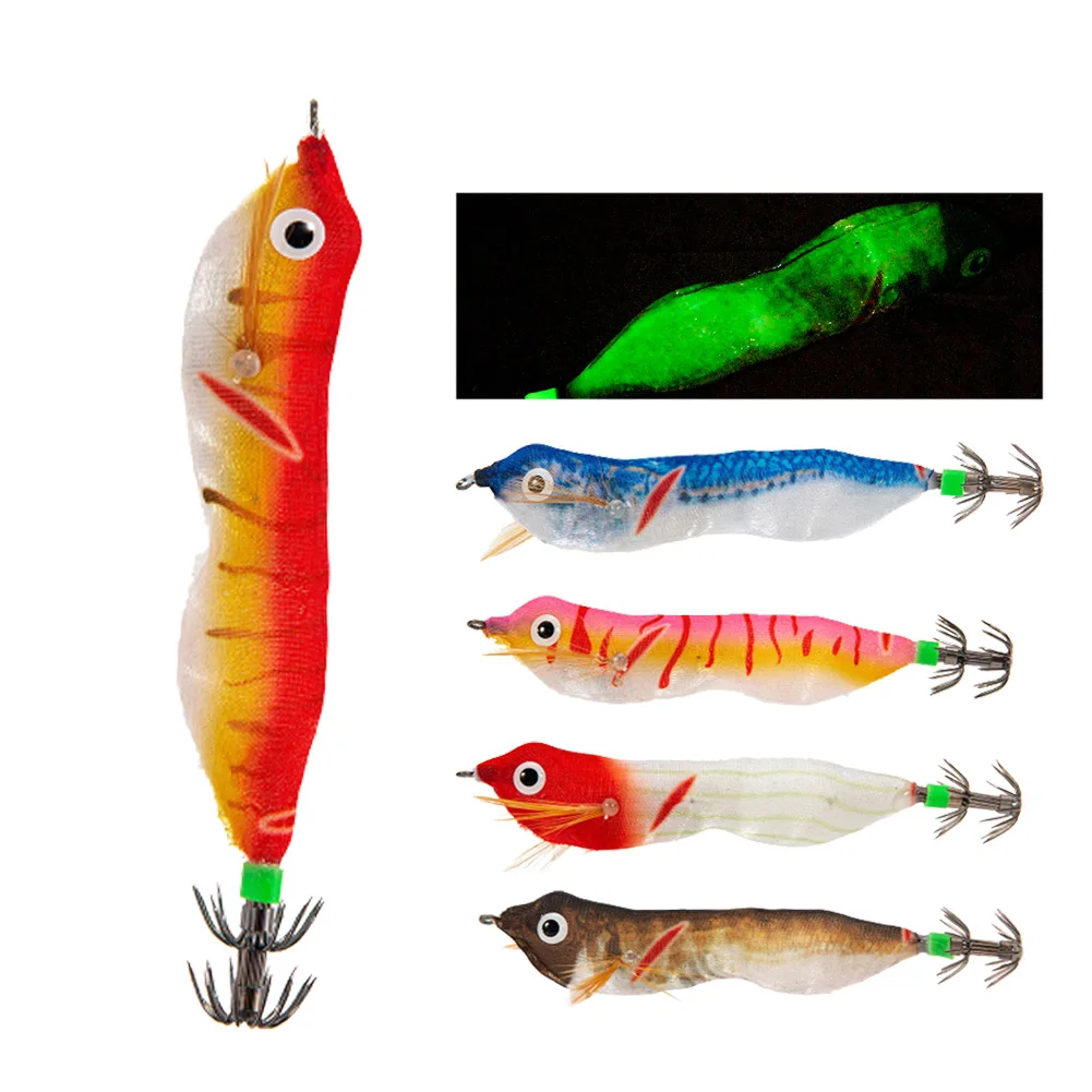 

Flashing LED Squid Jig Lures 8cm Luminous Eging Squid Hooks Fishing Octopus Jigs Egi Double Umbrella Hook Pesca Iscas Tackle