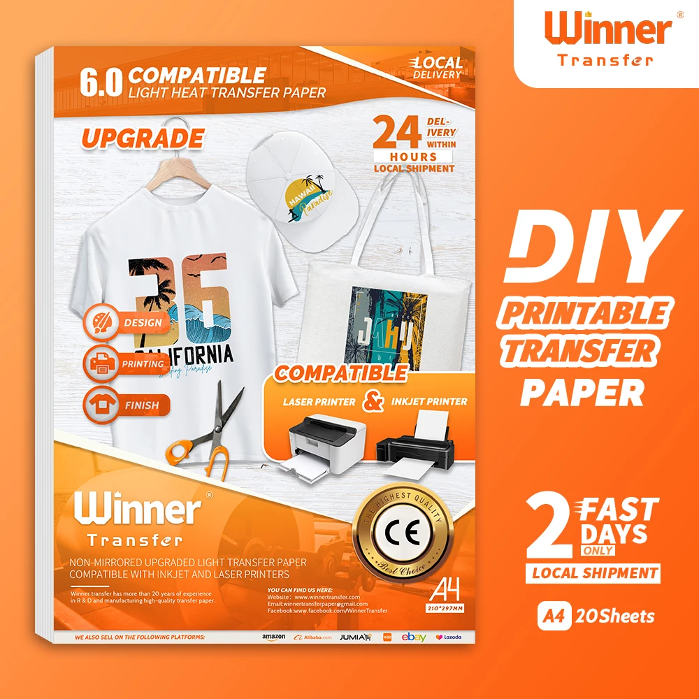 

Термальная бумага Winner для струйного или лазерного принтера для светильник кой ткани, футболок, бумаги формата А4