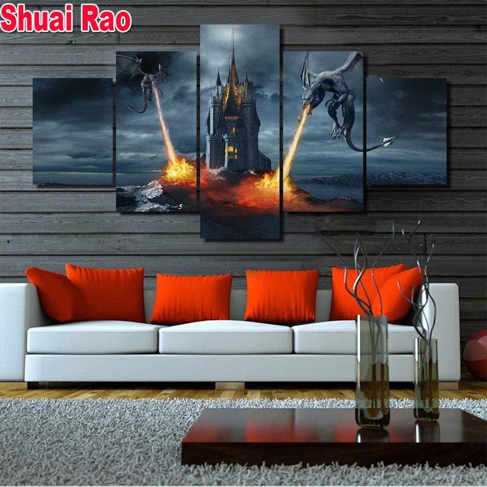 

Бриллиантовая мозаика «Город Нью-Йорк», 5 панелей