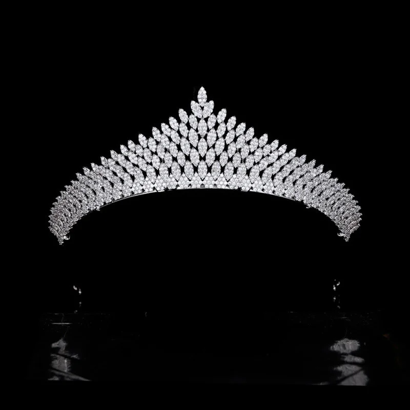 

Micro-inlaid Full Zircon Bride Wedding Crown Elegant Bridal Tiaras for Women Headdress Hair Jewelry Accessories HQ0439