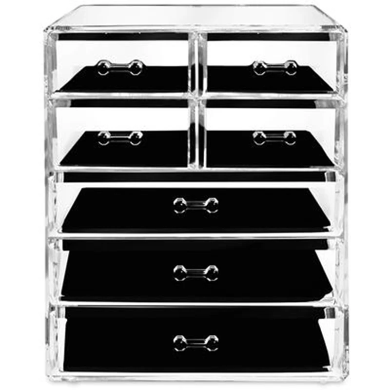 

Make-Up Organizer, Integrated Acrylic Cosmetic Display Box, Dressing Table Storage, With 7 Drawers, Transparent
