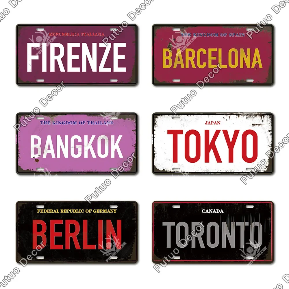 oral Decor w stylu amerykańskim żelazna tablica rejestracyjna Vintage metalowy znak dla męskiego wystroju jaskinioweg...