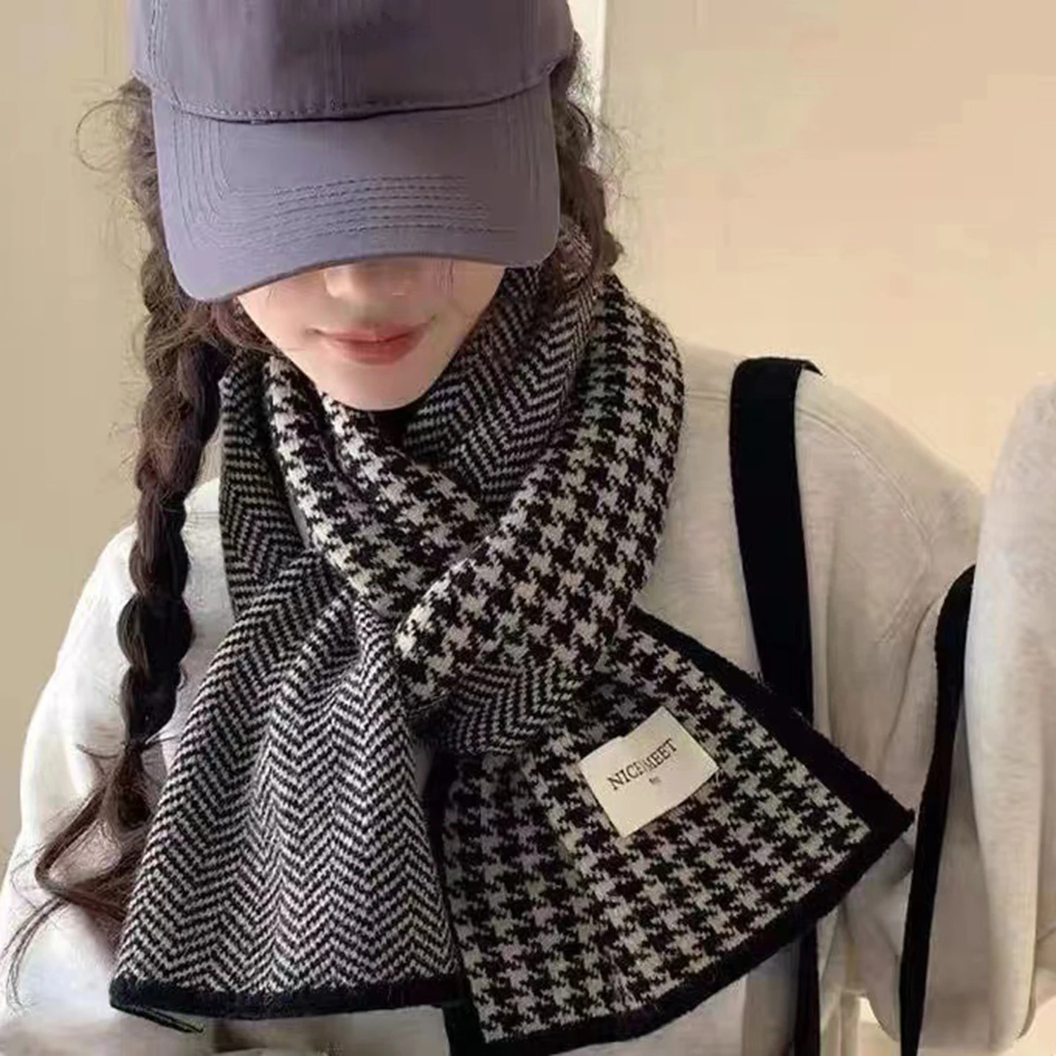 Двусторонний полосатый шарф в корейском стиле темпераментный женский длинный