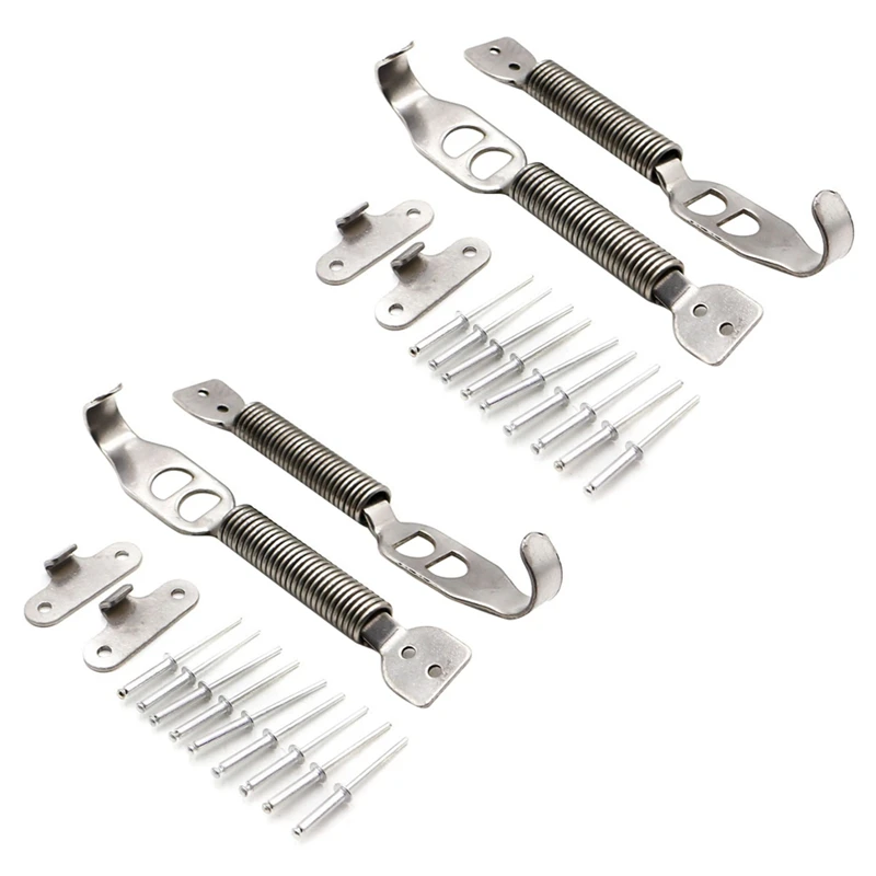 

2X Aluminum Alloy Car Racing Mount Bonnet Hook Pin Lock Kit Latch Spring Fastener