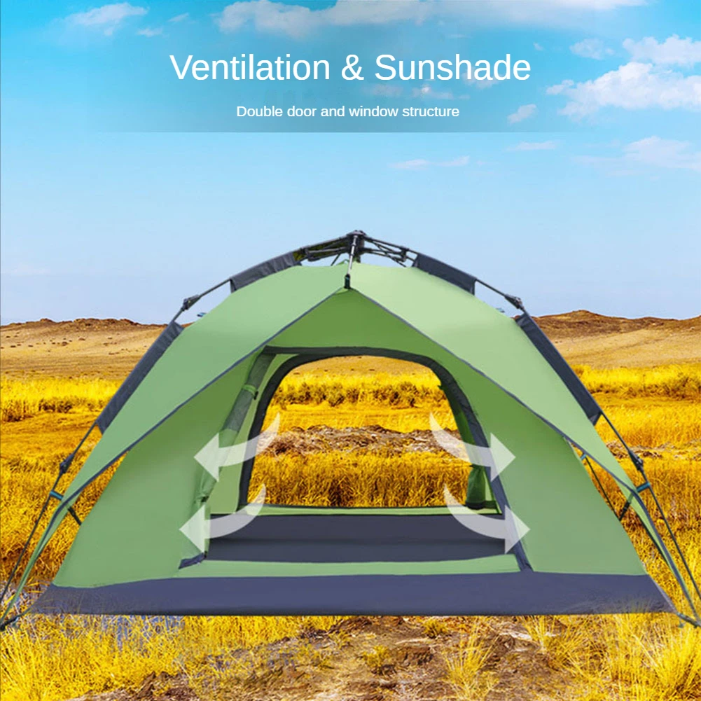 Hantian 3-4 Person Automatic Camping Tent,Protable Automatic Folding Unfolding,Sun Shelter,rainproof,for Travelling Hiking
