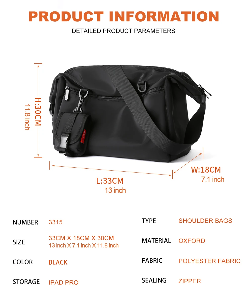 Male Messenger Bags Casual Design High Quality  Fashion  Waterproof Breathable Compartment Shoulder Bags