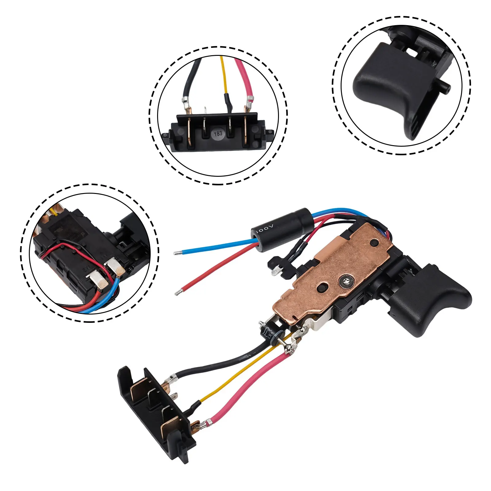 Новый переключатель триггера дрели N335379 N868642 N337101 для DCD771 DCD771C2 type 1 N279942 16A черный 20