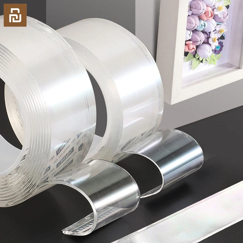 

Xiaomi Youpin Nano Tape 1/2/3/5M Double-Sided Transparent Tape Waterproof Tape Can Be Reused in Bathroom, Kitchen and Household