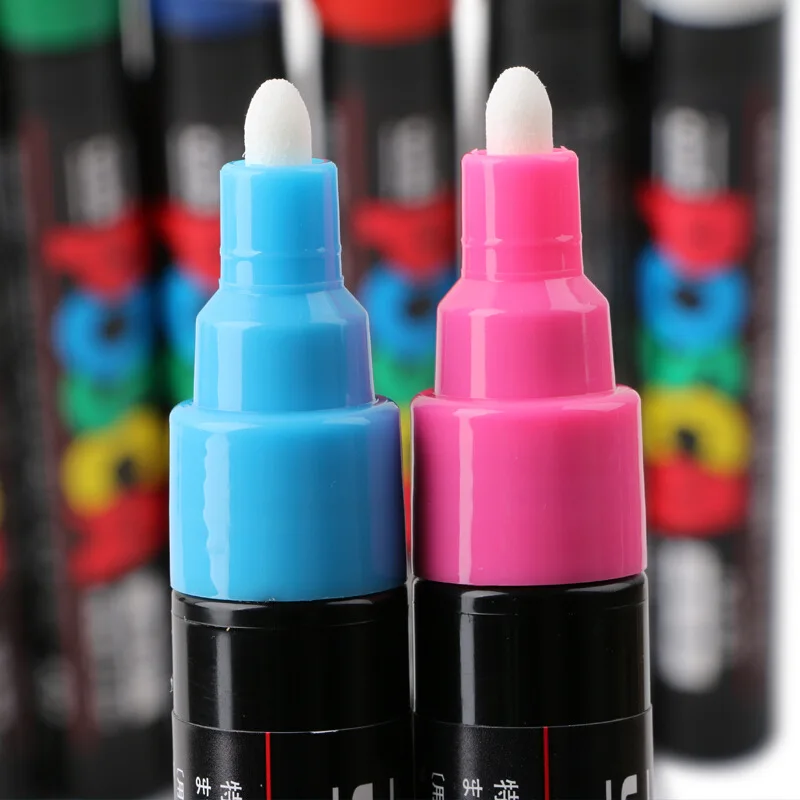 1pcs UNI Posca Marker Pen PC-5M POP Poster Water-based Advertising Mark Graffiti 1.8-2.5mm Painting Brush Art Supplies - купить по